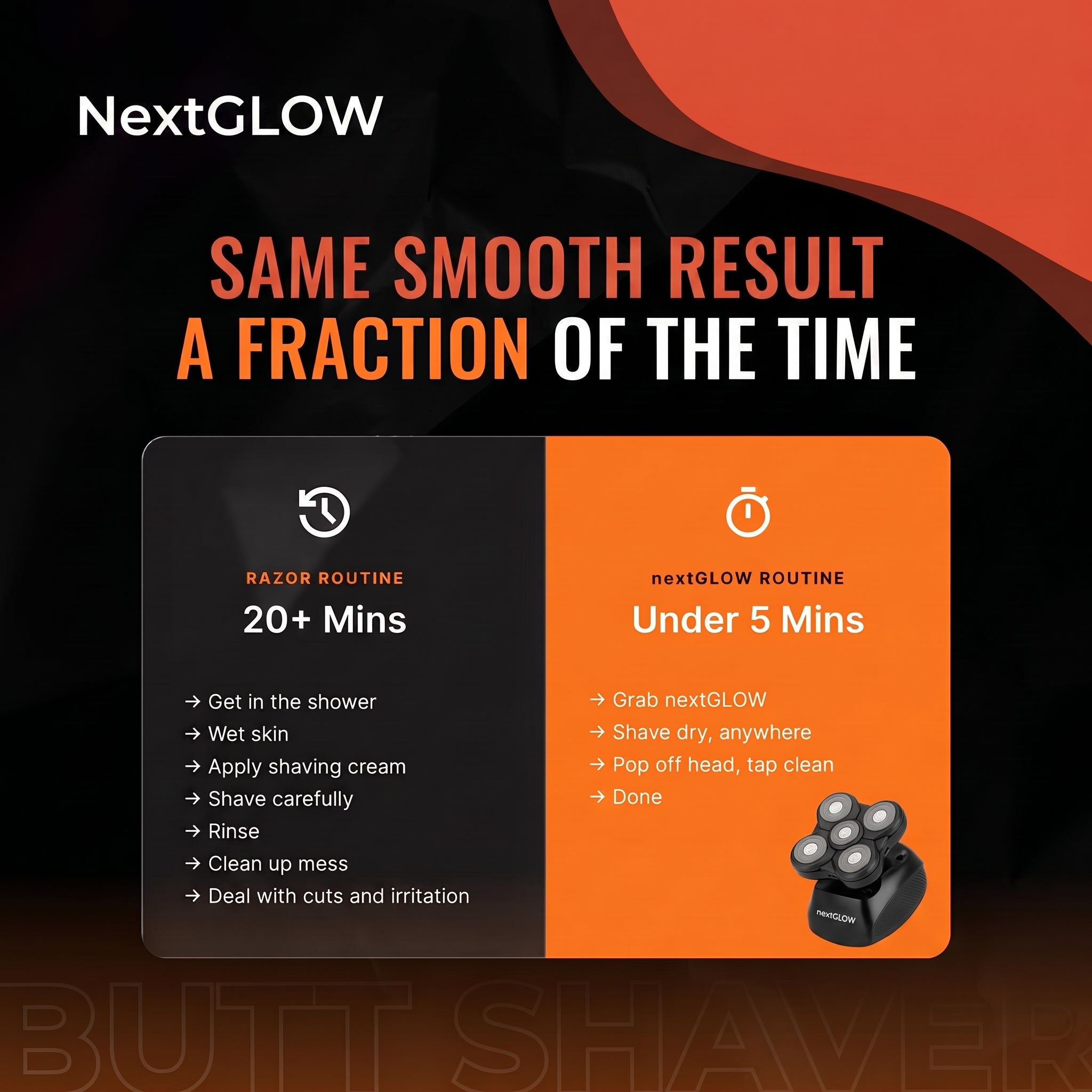 NextGLOW Butt Shaver